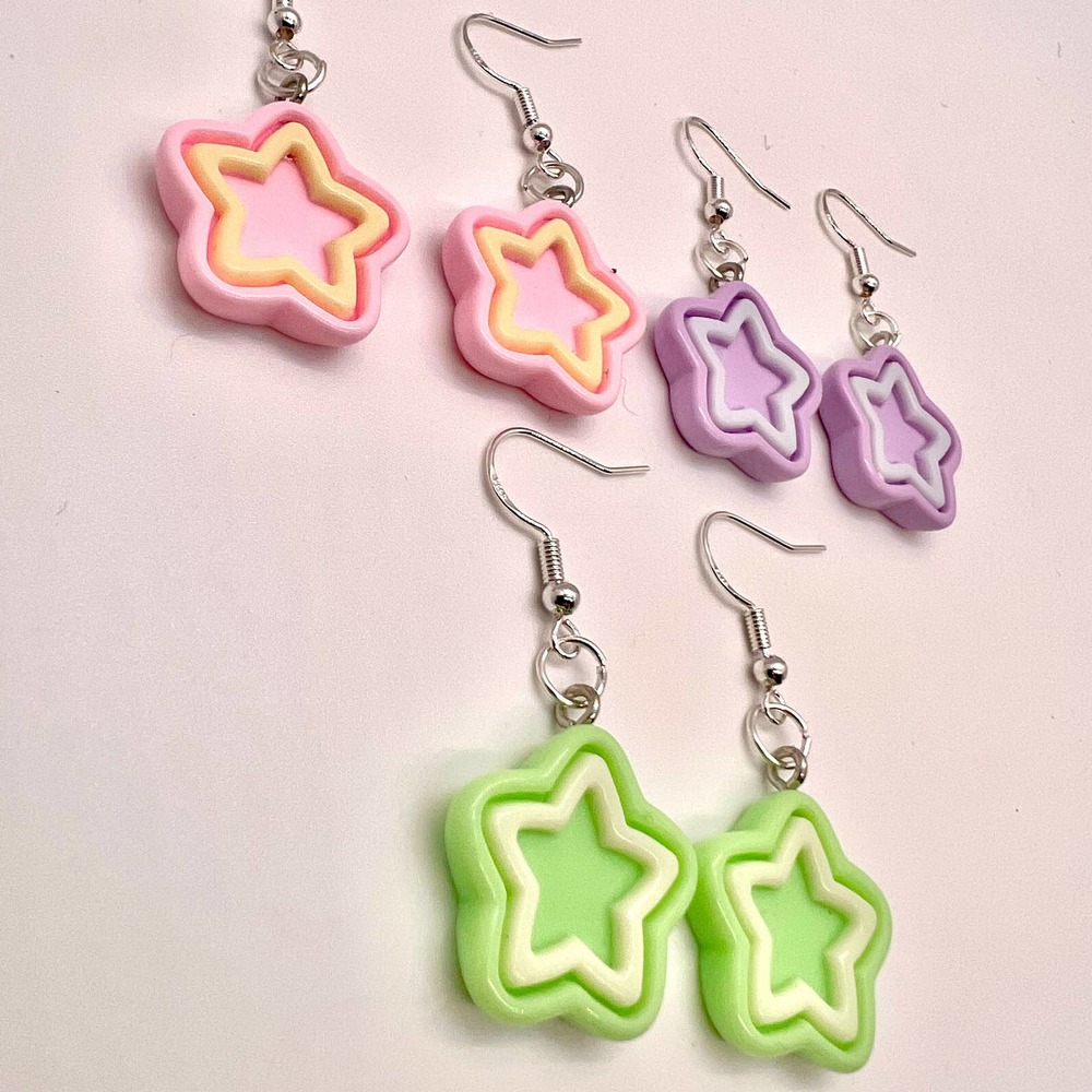 Star Earrings Barbie Earrings - Pastel Earrings - Kawaii Earrings - DDLG Earring - Picture 2 of 11